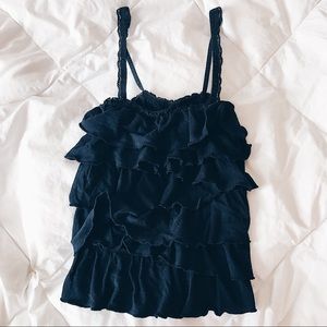 Navy blue hollister Ruffle top